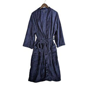 Ulta Beauty Super Soft Fleece Plush Tie Wrap Bathrobe Robe Navy Blue Free Size